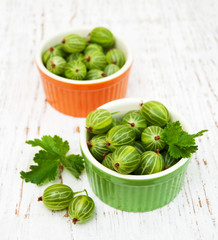gooseberries with leaves