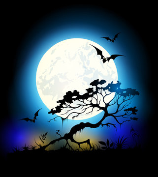 Halloween background with Moon
