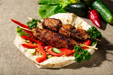 Shish kofte kebab