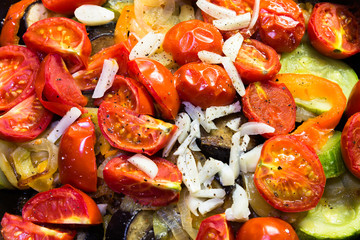 ragout in a pan of vegetables