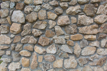 Russia, the Caucasus, North Ossetia. Detail of the stone walls o