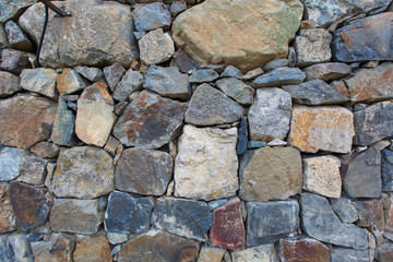 Russia, the Caucasus, North Ossetia. Detail of the stone walls o