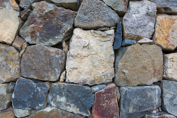 Russia, the Caucasus, North Ossetia. Detail of the stone walls o