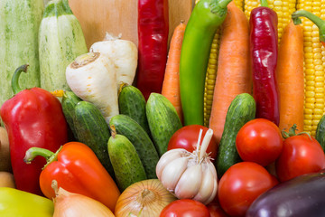The composition of vegetables isolated on a white background