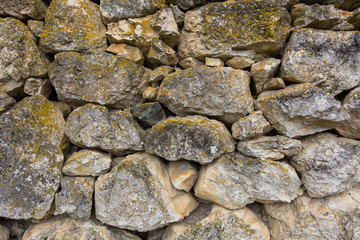 Russia, the Caucasus, North Ossetia. Detail of the stone walls o