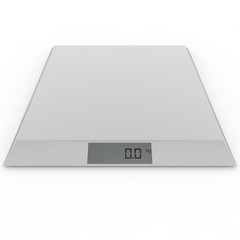 Electronic scales show - zero kilograms