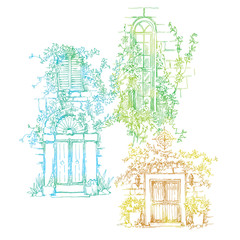 Hand made sketch of old street.