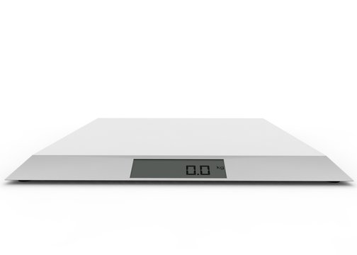 Electronic scales show - zero kilograms