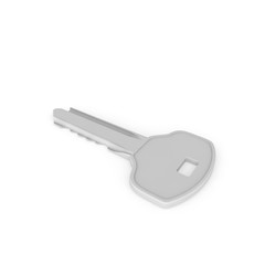 Sample. White small door key