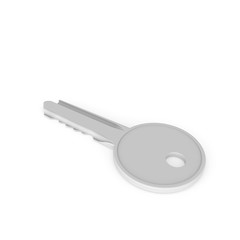 Sample. White small door key
