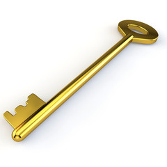 Golden big door key
