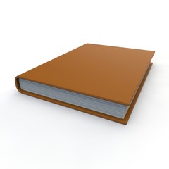 Leather notebook orange on a white background