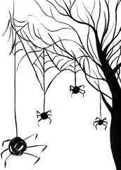 Spiders on tree