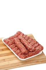 Supermarket package of turkish kebabs with minced meat