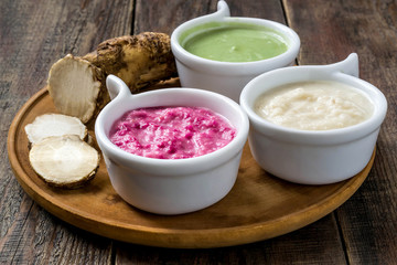 The root horseradish and hot spices cooked of horseradish