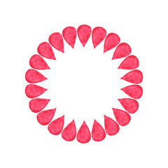 Petal wreath. Hand-drawn flowers. Real watercolor drawing