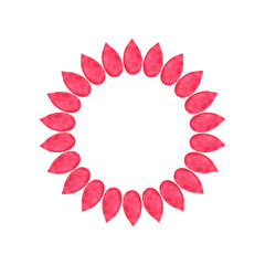 Petal wreath. Hand-drawn flowers. Real watercolor drawing