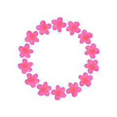 Plumeria. Wreath with flowers. Real watercolor drawing. Vector