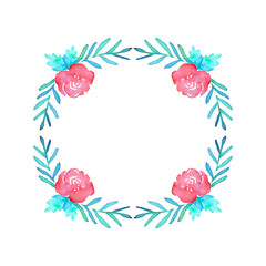 Roses. Hand-drawn floral wreath. Real watercolor drawing. Vector