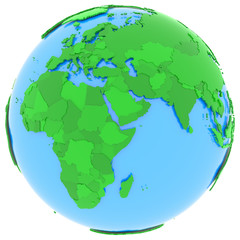 Fototapeta premium Europe and Africa on Earth