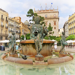 Turia Fountain in Valencia, Spain