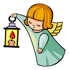 Image of angel flying with lantern