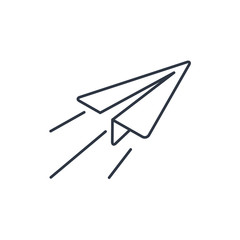 Paper Plane sign. Airplane symbol. Travel outline icon.