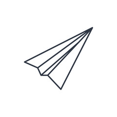 Paper Plane sign. Airplane symbol. Travel outline icon.