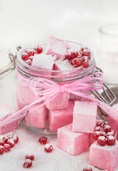 Homemade red currant marshmallows