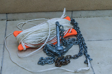 A Ship's Anchor on a Chain, New Zealand