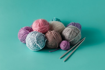 Fototapeta na wymiar balls of yarn for knitting