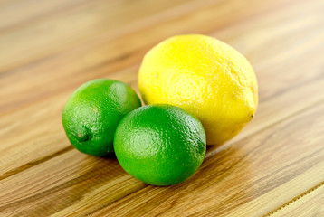 Colorful citrus group against wood