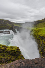 Wonderful waterfall Gullfoss in Iceland, summer time