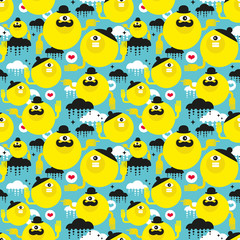 Obraz premium Seamless texture with yellow suns.