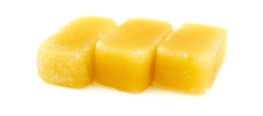 Organic bees wax cubes isolated