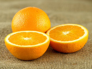 Orange fruit halves
