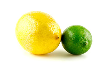 Lemon and lime isolated
