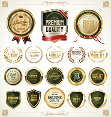Quality golden badges and labels collection