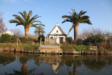Small farmhouse typical of Valencia,La Albufera nature reserve, El Palmar, Valencia, Comunidad...