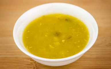 Bowl of Indian spiced lentil curry soup