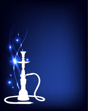 Dark Blue Hookah Bar Menu Cover, Nargila Poster