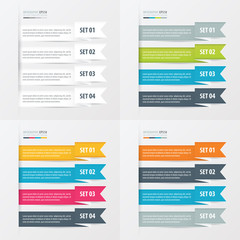 ribbon Modern infographics banner Set