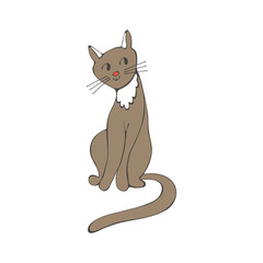 Hand drawn illustration of cute domestic cat