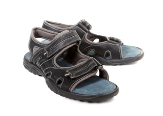 Summer men's sandals isolated on white background