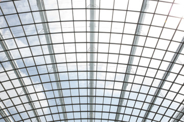 modern glass roof inside office center