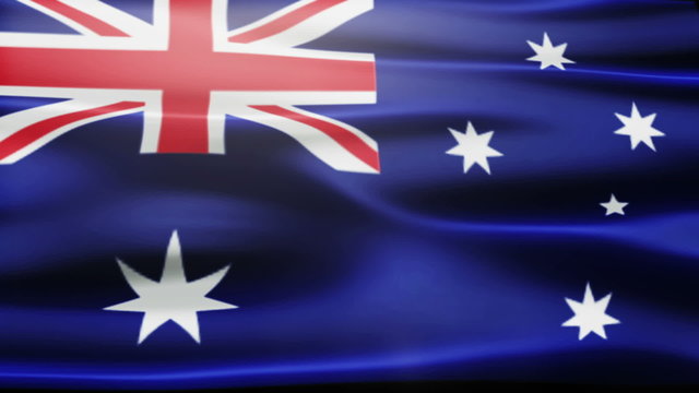 Waving Australian flag.