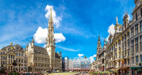 Afwasbaar Fotobehang Brussel De Grote Markt in Brussel
