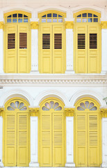 White building and wellow windows from singapore.