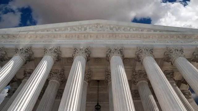 United States Supreme Court Building with Time Lapse Clouds
