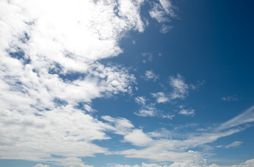 Cloudy blue sky background 